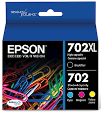 INK, CARTRIDGE, HIGH YIELD, EPSON T702XL/T702, BLACK/CYAN/MAGENTA/YELLOW, 4/CT MAIN